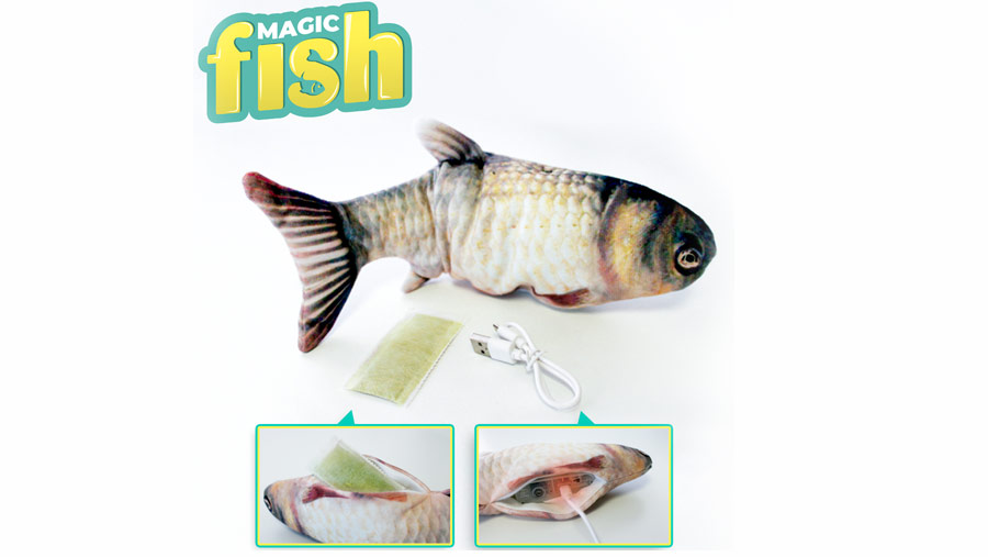 Magic Fish: incluye una bolsa de hierba gatera para estimular todos los sentidos de tu mascota